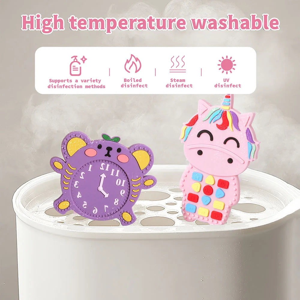 TYRY.HU 1pc Baby Silicone Teether – Remote Control Shape, Rodent Gum Pain Relief, Sensory Educational Teething Toy for Kids