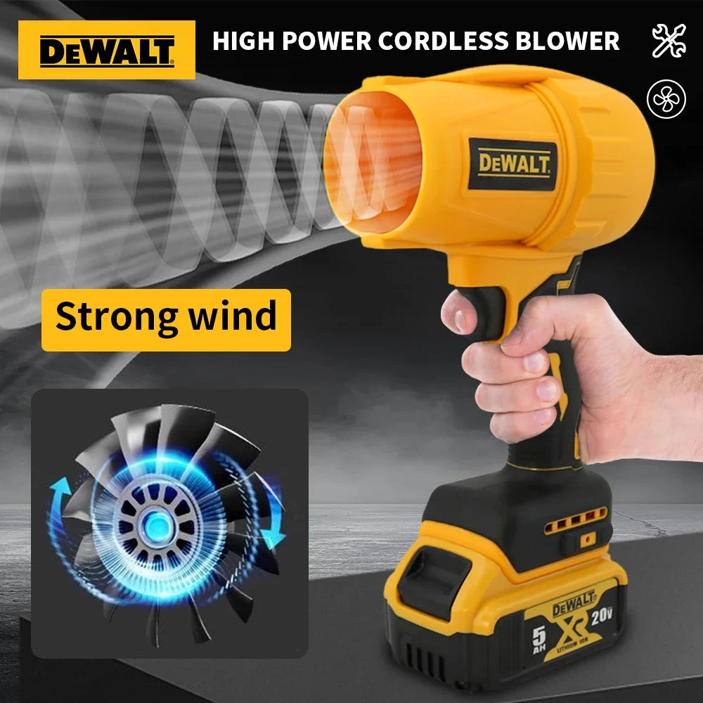DEWALT 18V Brushless Cordless Handheld Blower – 30,000 RPM High-Speed Turbofan for Car Dust Removal & Carpentry Work