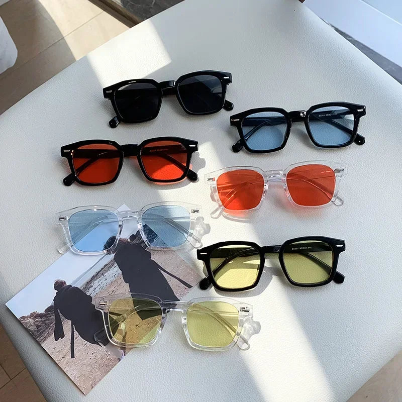 Women’s Korean Retro Cat Eye Sunglasses – Trendy Summer Square UV400 Ocean Film Shades