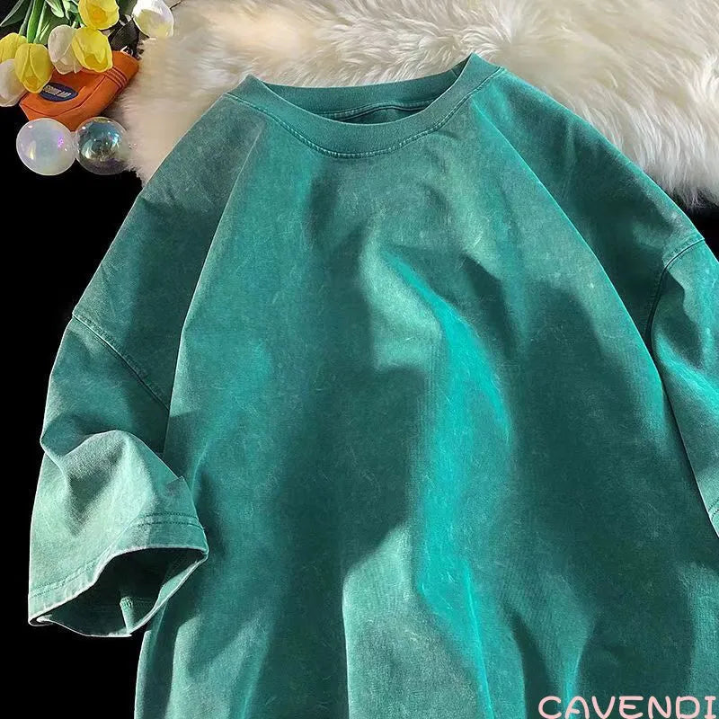 New Vintage Washed Men's T-Shirts – Streetwear Hip Hop Retro Punk Style, Harajuku Casual Cotton Short Sleeve Couple Tops for Women and Men