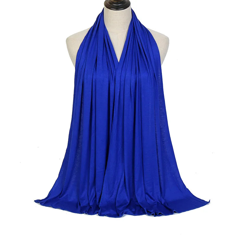 Cotton Jersey Hijab Scarf Long Shawl Plain Soft Turban Tie Head Wraps For Women Headband 170x60cm