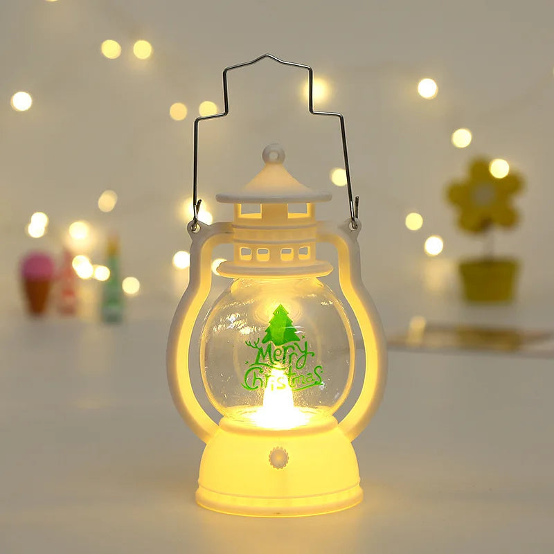 Christmas LED Lantern Light – Santa Decorative Lamp for Winter Home Display