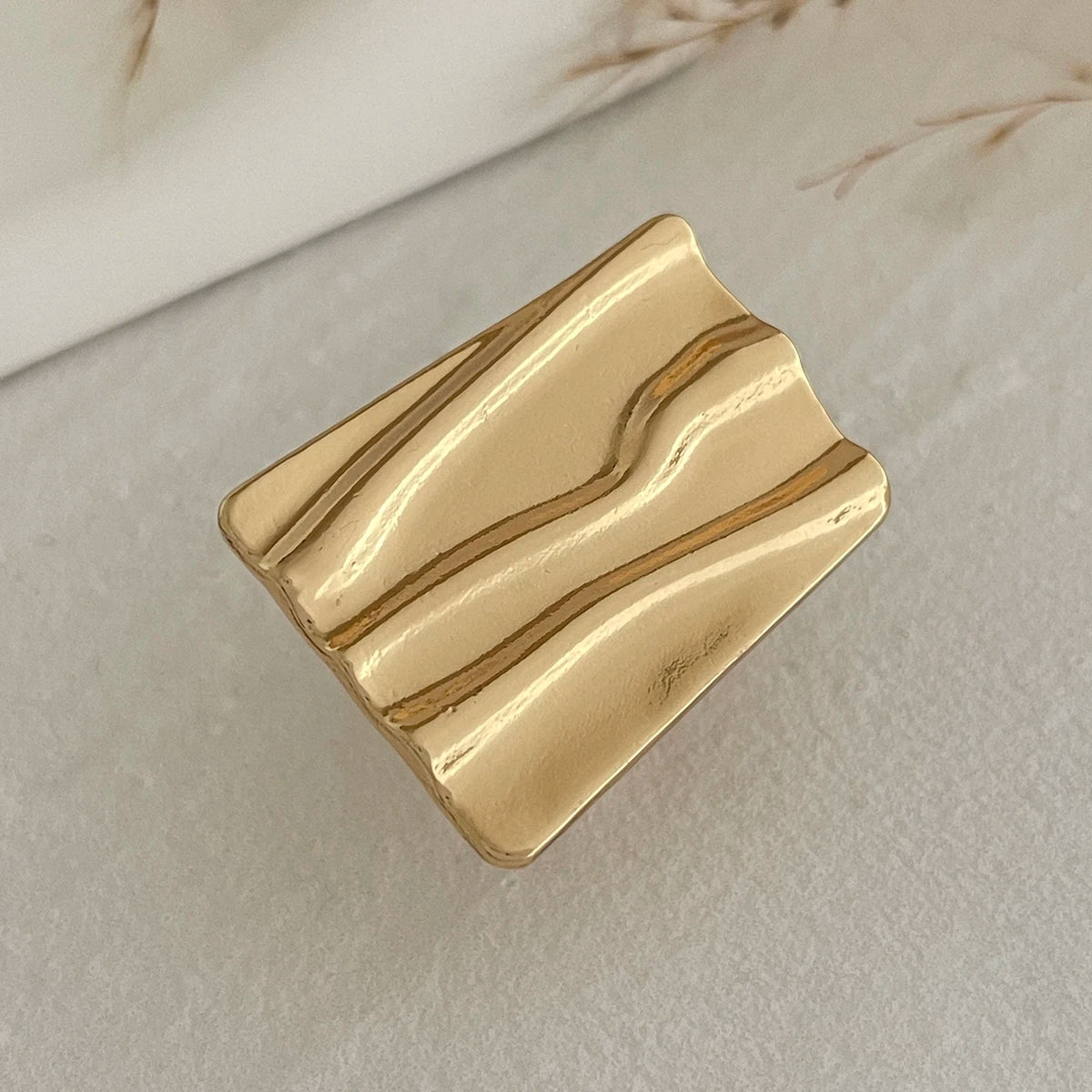 SHIXIN Creative Irregular Geometric Square Round Open Ring for Women Hip Hop Gold Color Adjustable Ring Finger Jewelry 2025 New