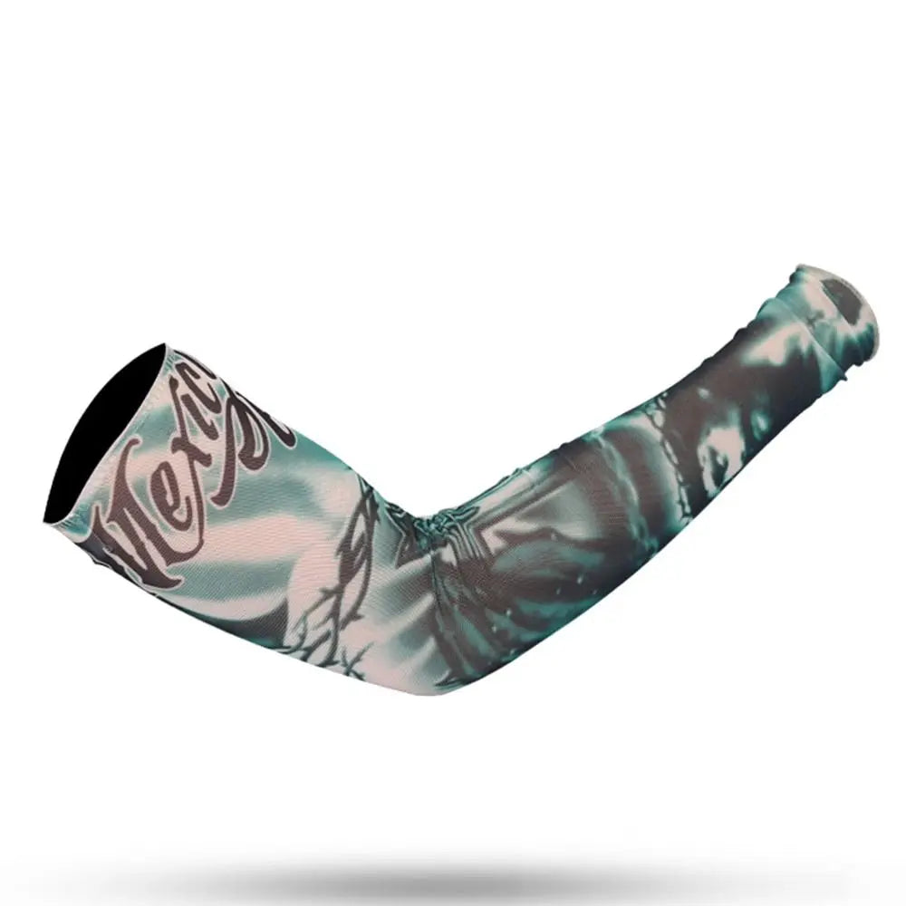 New Flower Tattoo Arm Sleeves – Seamless UV Protection Arm Warmers for Men & Women, Outdoor Riding Sunscreen