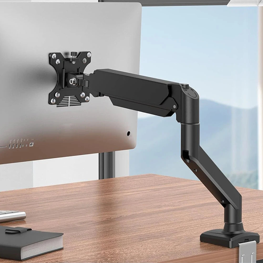 Adjustable Single Monitor Stand – Swivel Display Mount for 17”-32” Screens, Supports 4.9–19.8 lbs, Ergonomic Desk Bracket for Home & Office