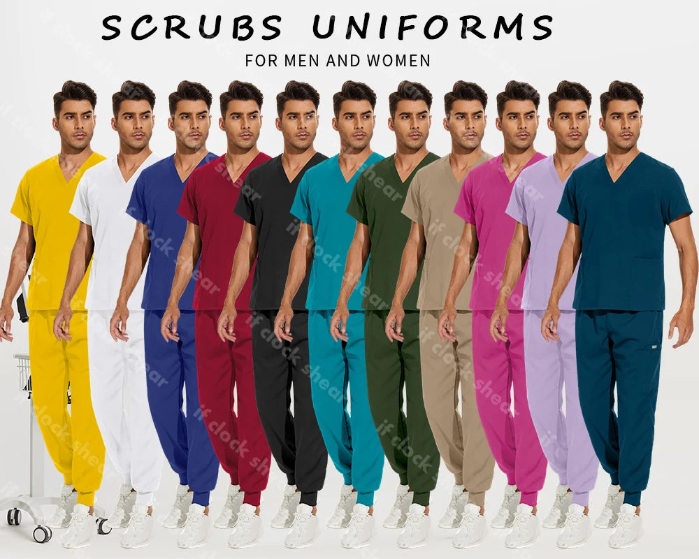 Unisex Surgical Uniform Nurse Accessories Pet Clinic Veterinary Scrub Uniform Dental Hospital Work Clothing Medical Nursing Suit