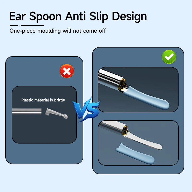 WiFi Visual Ear Cleaner with 1080P HD Camera – Ear Wax Removal Kit with 6 LED Lights, 4.2mm Ear Pick, Waterproof, Compatible with iPhone & Android, Includes Storage Case