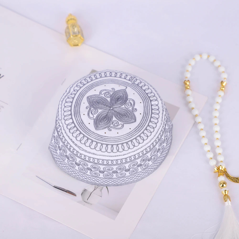 Light, Grey, Muslim Hat for Men, Multi-Color Islam Hair Cover Yarmulke.