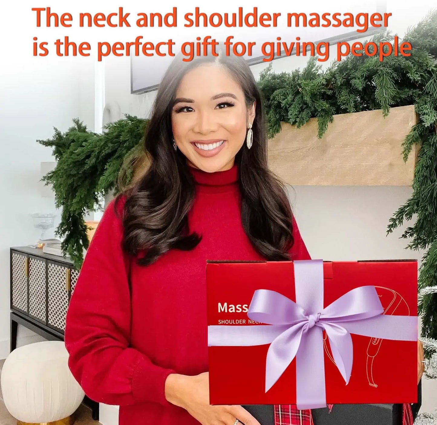 20W Wireless Neck & Shoulder Massager – Beige Kneading Massage Shawl for Back, Cervical & Trapezius
