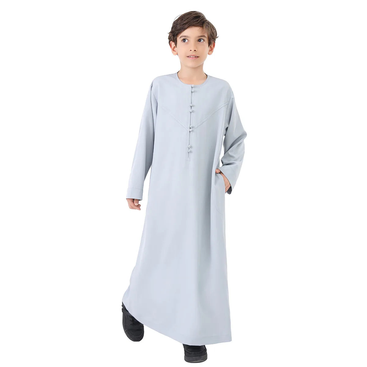 Arab Jubba Boys Robe Kids Abayas Kaftan Islamic Clothing Long Sleeve Thobe Middle East Teenage Clothing Muslim Ramadan Eid Dress