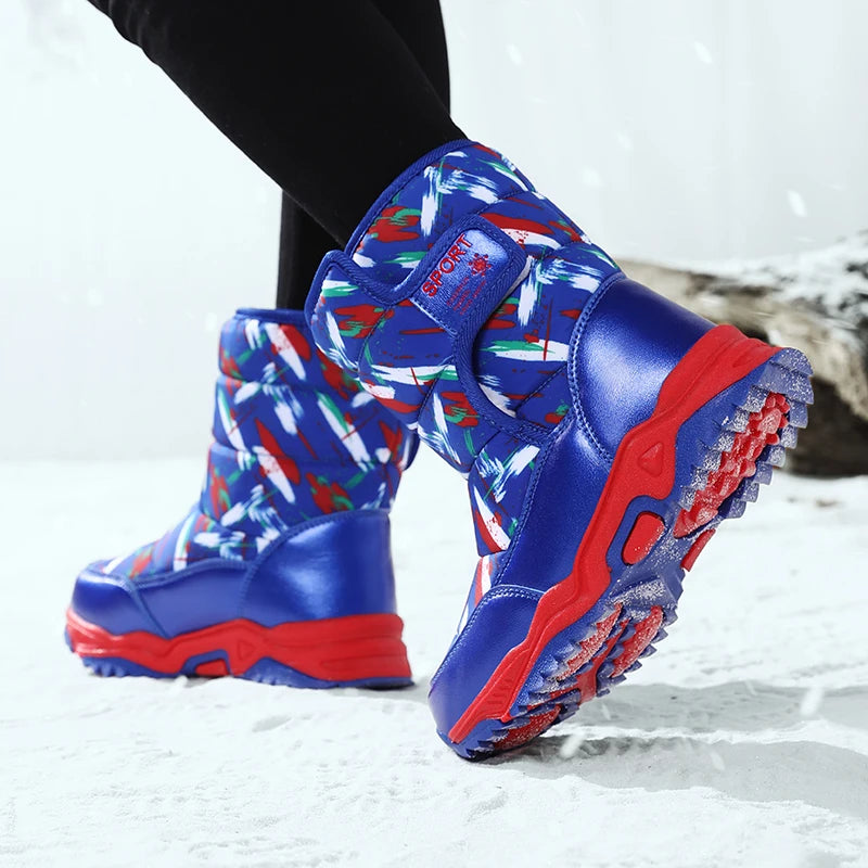 Kids Winter Snow Boots – Warm Plush-Lined Waterproof Ankle Boots for Boys & Girls | Non-Slip Outdoor Footwear for Cold Weather