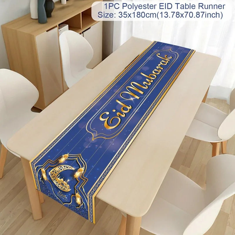 Ramadan Decoration Table Runner EID Mubarak Decor 2025 Home Tablecloth Ramadan Kareem Islamic Muslim Party Eid Al-Fitr Gifts