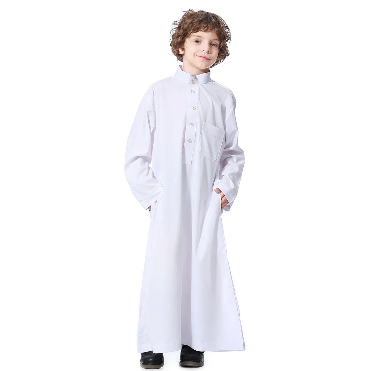 Arab Jubba Boys Robe Kids Abayas Kaftan Islamic Clothing Long Sleeve Thobe Middle East Teenage Clothing Muslim Ramadan Eid Dress