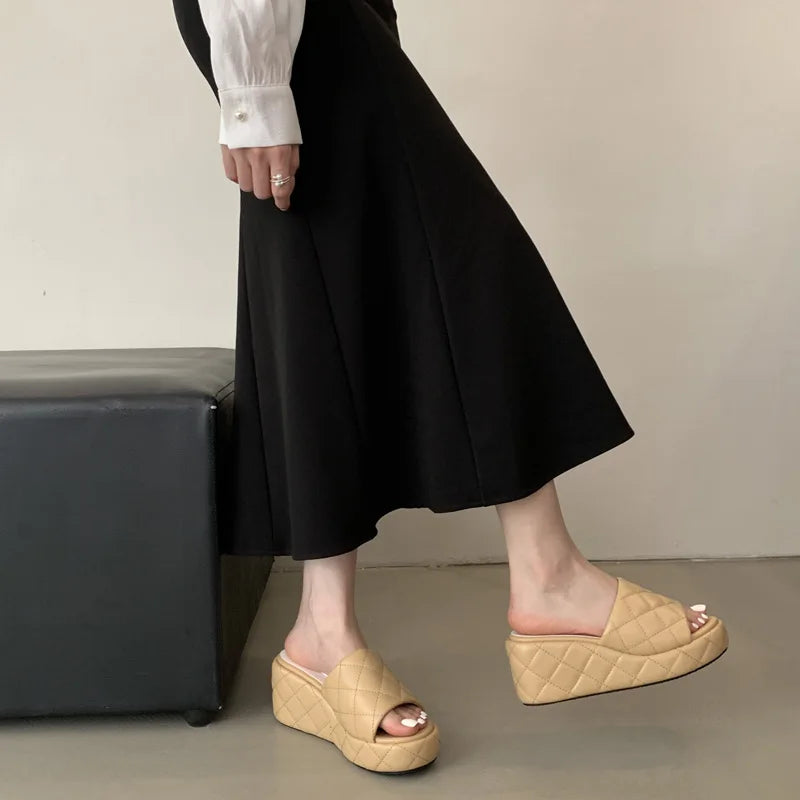 Women's Wedge Heel Slippers – Casual Summer Platform Sandals