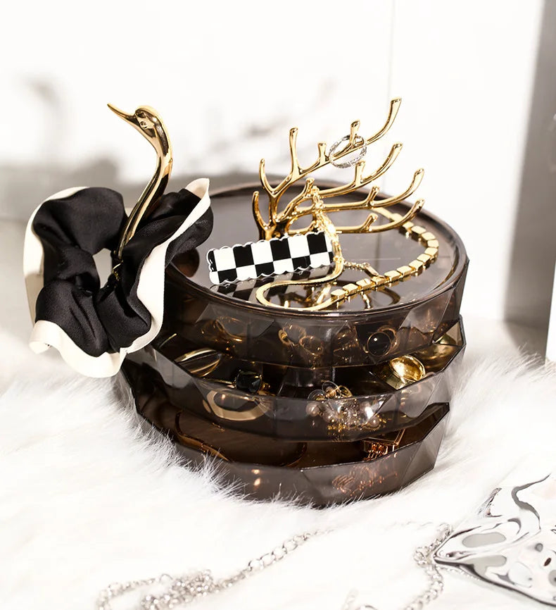 Jewelry Box Luxury Jewelry Organizer Display Plastic Large Capacity Storage Earring Ring Pendant Holder