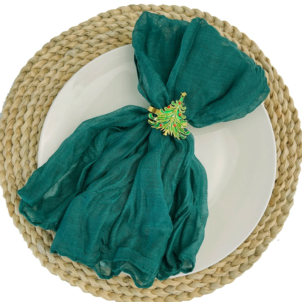 102Pcs Wholesale Cheesecloth Napkin Sage Green Gauze Napkins Party Christmas Wedding Decoration Baby Shower Dinner Retro Napkins