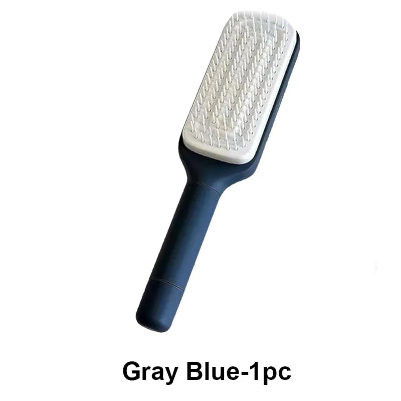 Exclusive Self-Cleaning Hairbrush with Retractable Bristles – Anti-Static Scalp Massager & Easy Hair Removal Comb