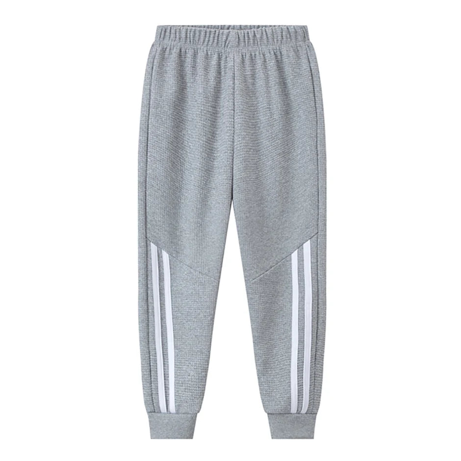 1/3-Piece Autumn & Winter Waffle Knit Sweatpants for Boys & Girls – Solid Color, Casual & Sporty
