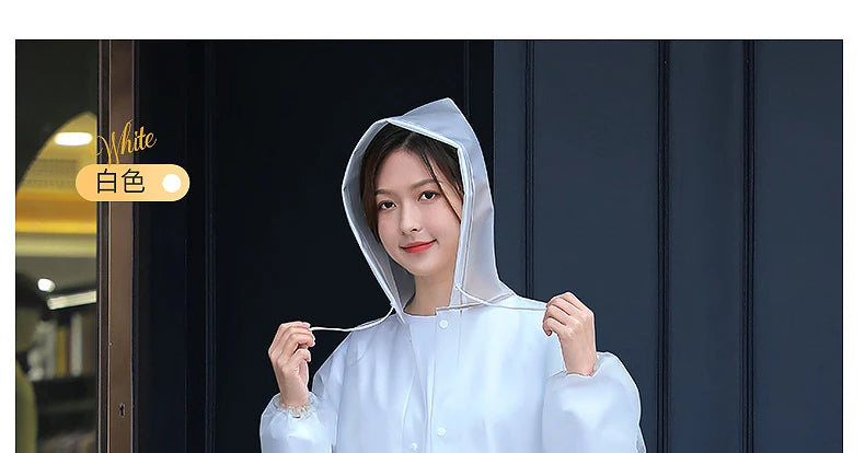 Unisex Long Waterproof Raincoat with Hood – Lightweight EVA Rain Poncho for Adults, Travel, Camping, and Fishing
