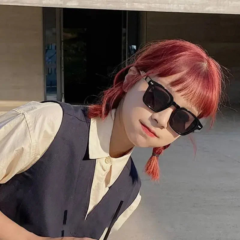 Women’s Korean Retro Cat Eye Sunglasses – Trendy Summer Square UV400 Ocean Film Shades