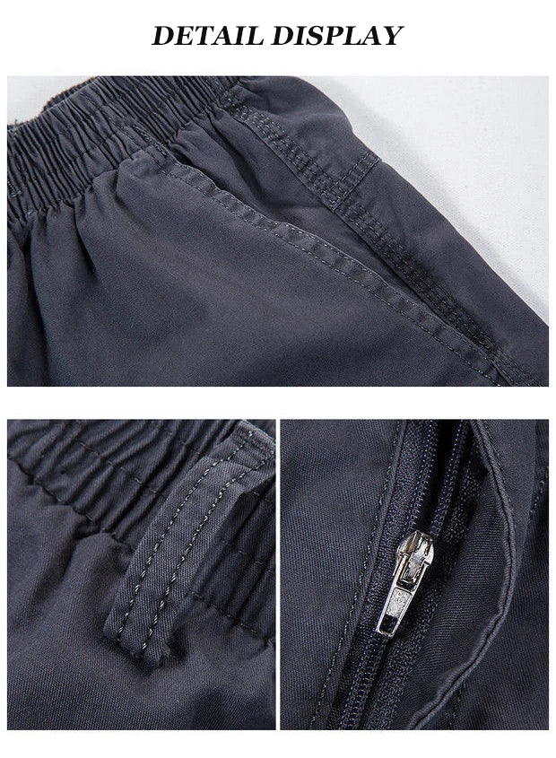 Men's Cargo Pants – Outdoor Casual Cotton Sweatpants, Lightweight and Comfortable, Multi-Pocket Work Style