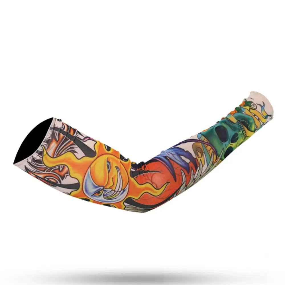 New Flower Tattoo Arm Sleeves – Seamless UV Protection Arm Warmers for Men & Women, Outdoor Riding Sunscreen