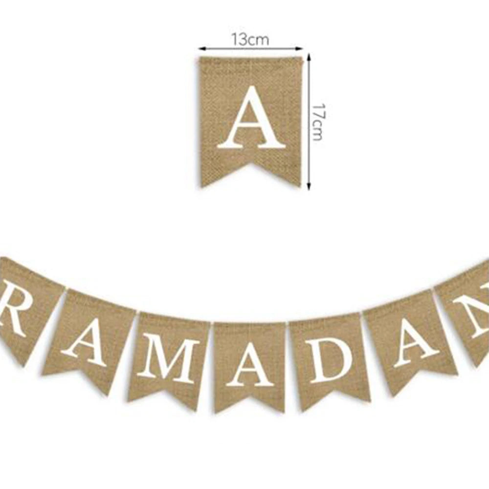 2 Pack Ramadan Kareem Banner Islamic Muslim Home Decoration 2025 Hanging Wall Party Supplies