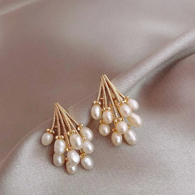New Fashion Beautiful Zircon Pearl Tassel Earrings Korean Style 2025 Brincos Feminino Party Jewelry Gifts