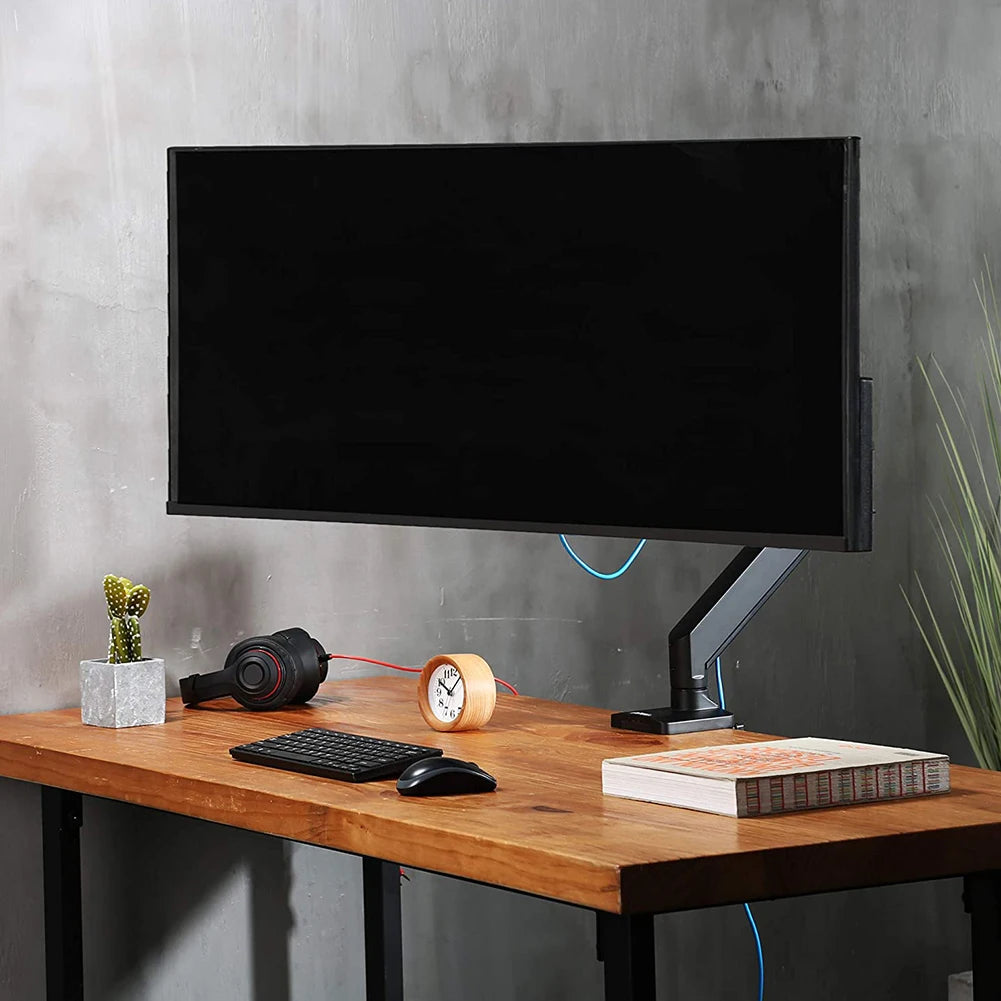 Adjustable Single Monitor Stand – Swivel Display Mount for 17”-32” Screens, Supports 4.9–19.8 lbs, Ergonomic Desk Bracket for Home & Office