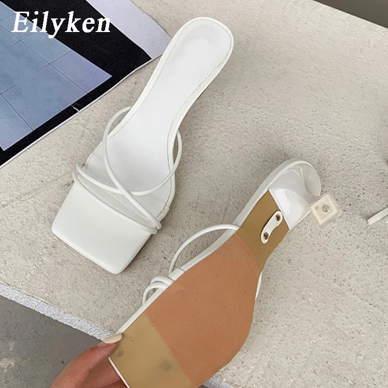 Eilyken Fashion Gold Silver white Sandals Thin Low Heel Lace Up Rome Summer Gladiator Women Casual Narrow Band Shoes