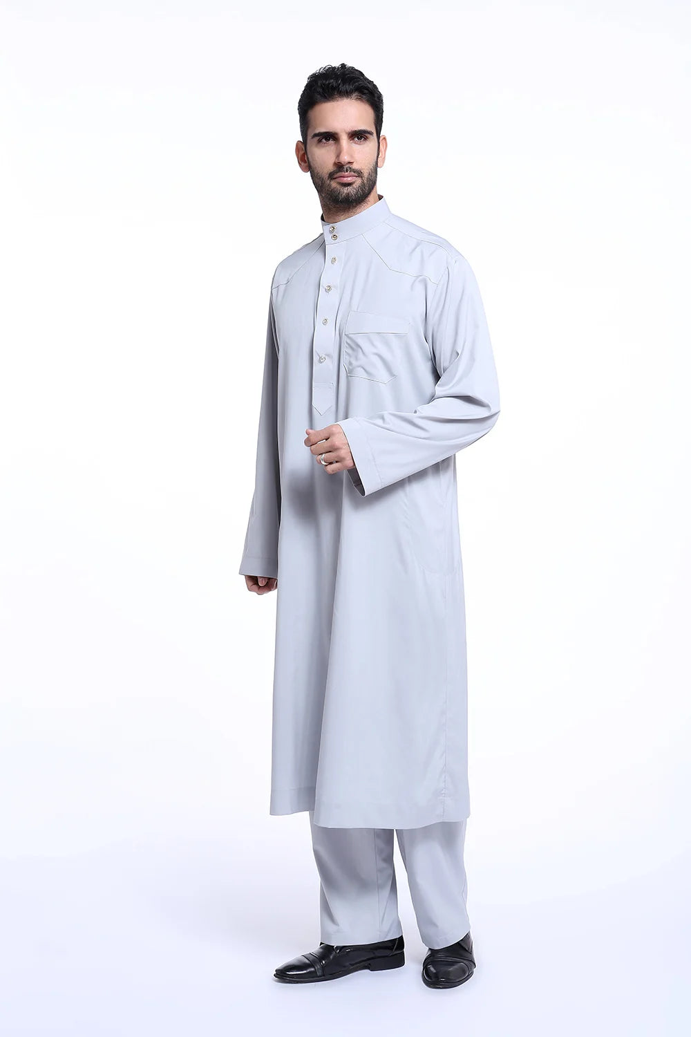 Men Jubba Thobe Muslim Two Pieces Set For Male Pakistan Dubai Saudi Abaya Prayer Islamic Clothing Worship Suit Arabic Ramadan Eid