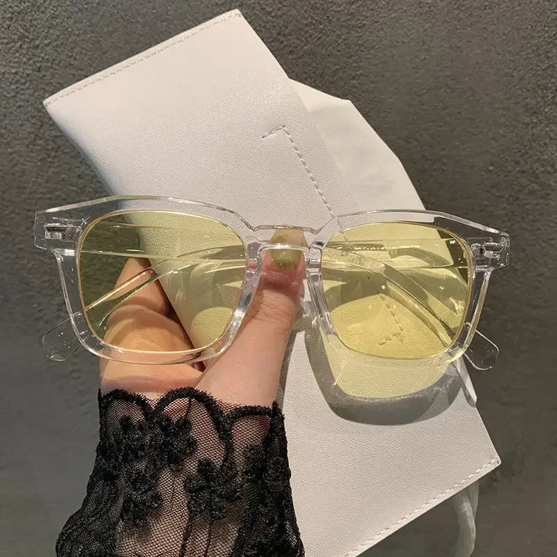 Women’s Korean Retro Cat Eye Sunglasses – Trendy Summer Square UV400 Ocean Film Shades