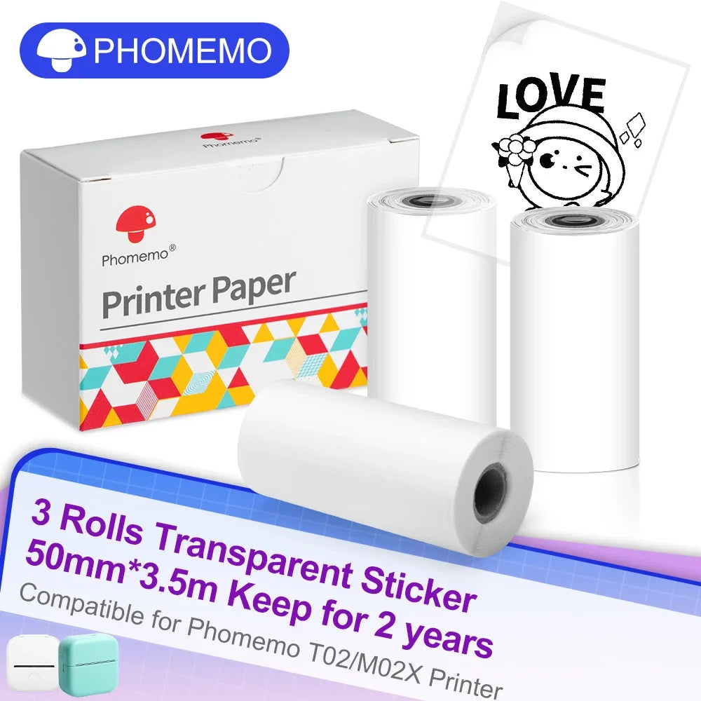 Phomemo T02 Wireless Mini Thermal Printer – Portable Bluetooth Pocket Printer, 203 DPI, Inkless Photo & Label Printing for iOS & Android – Ideal for Notes, Memos, Journals, Crafts
