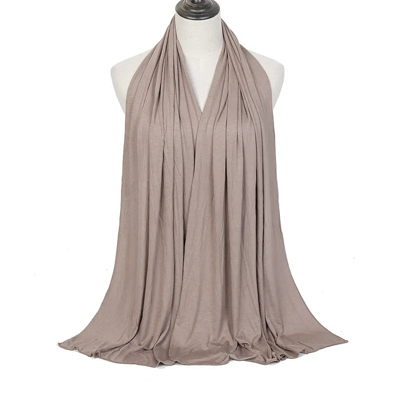 Cotton Jersey Hijab Scarf Long Shawl Plain Soft Turban Tie Head Wraps For Women Headband 170x60cm
