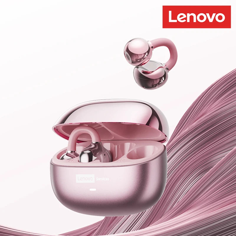 Lenovo LE302 Wireless Bluetooth 6.0 Clip-On Earbuds with HiFi Stereo Sound and Long Battery Life