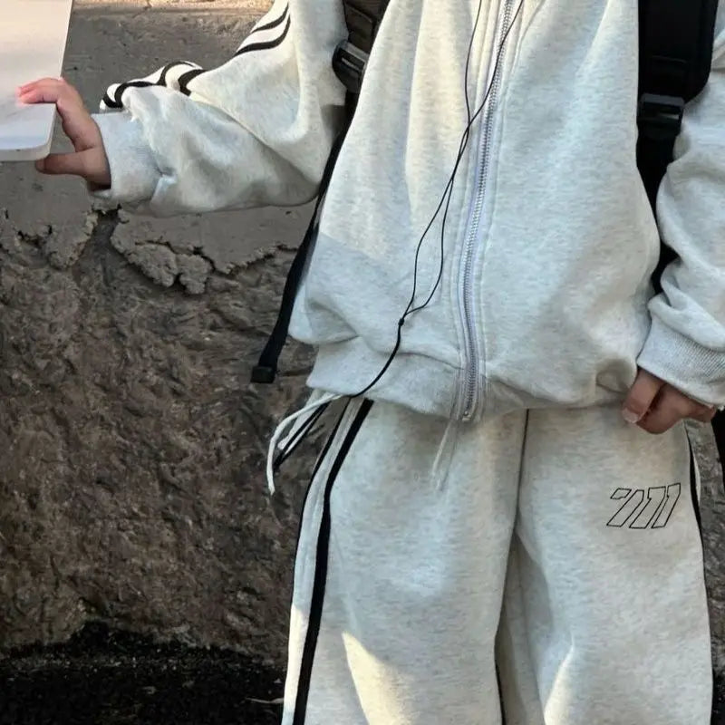 New Fashion Boys' and Girls' Children’s Sportswear Set - Autumn/Spring Casual Outdoor Jacket and Loose Pants 2-Piece Outfit