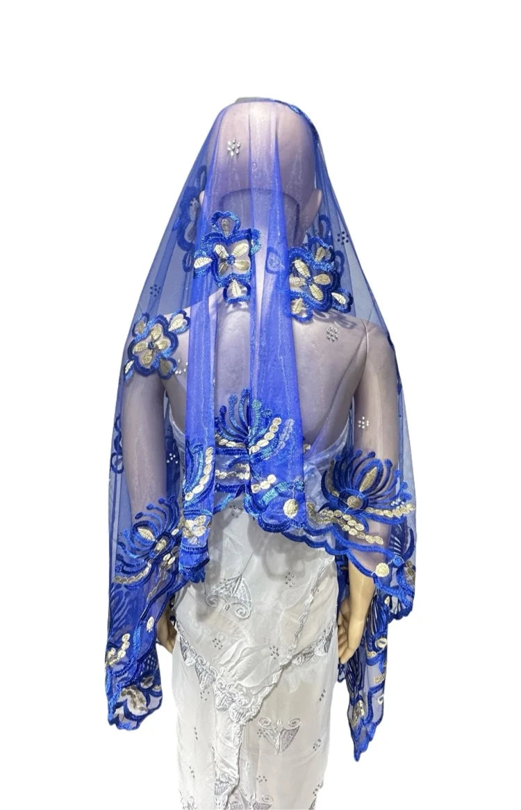 Women's Embroidered Voile Hijab Scarf