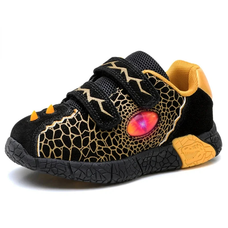 Kids LED Light-Up Sneakers - Boys 3-6Y, Flashing Glowing Sports Shoes for Spring & Autumn, Casual Running Footwear