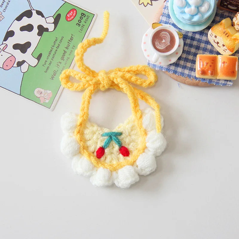Summer Bikini Labubu 3.0 Doll Accessories Set – Colorful Floral Yarn Bikini, Bib, and Headband for Doll Clothes