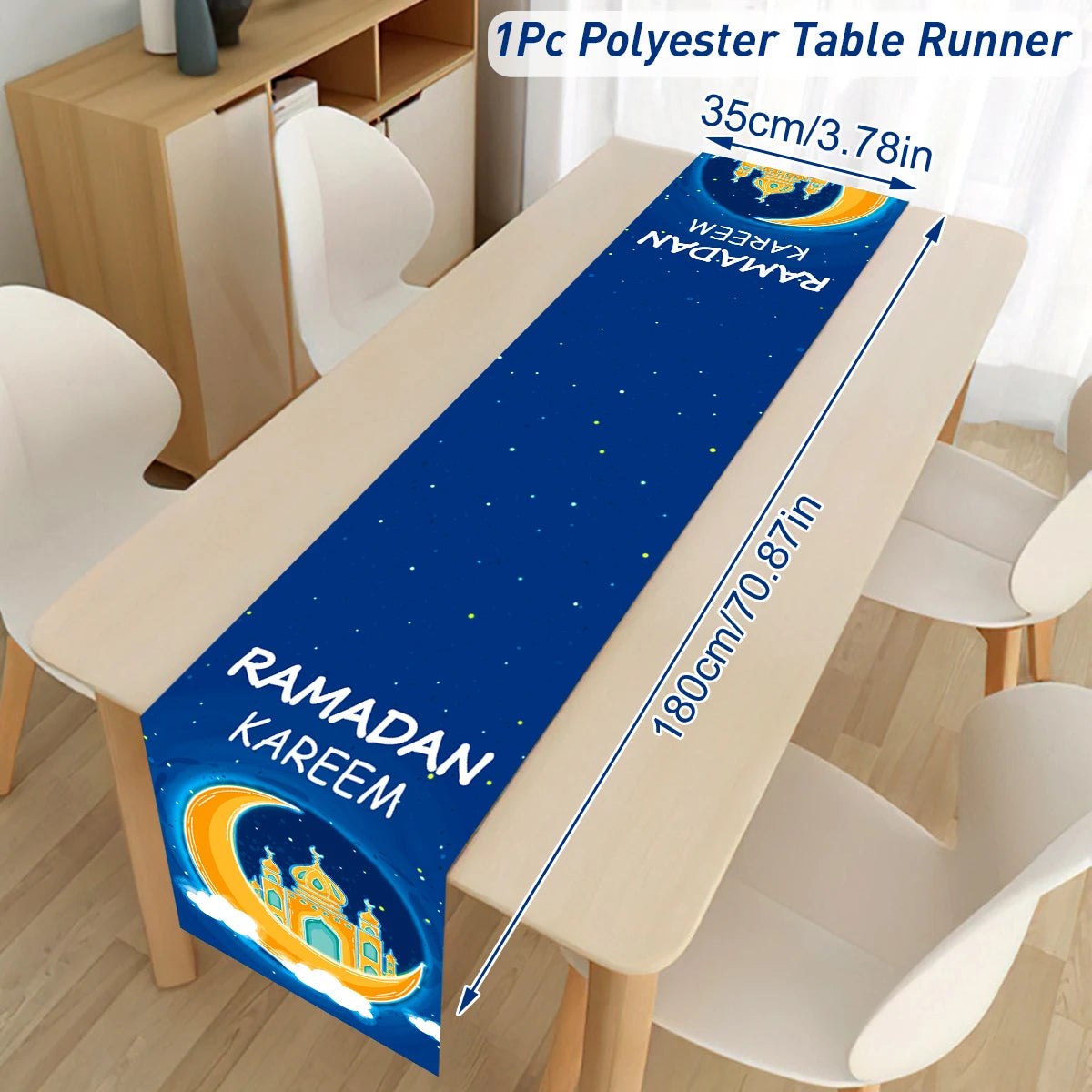 Ramadan Decoration Table Runner EID Mubarak Decor 2025 Home Tablecloth Ramadan Kareem Islamic Muslim Party Eid Al-Fitr Gifts