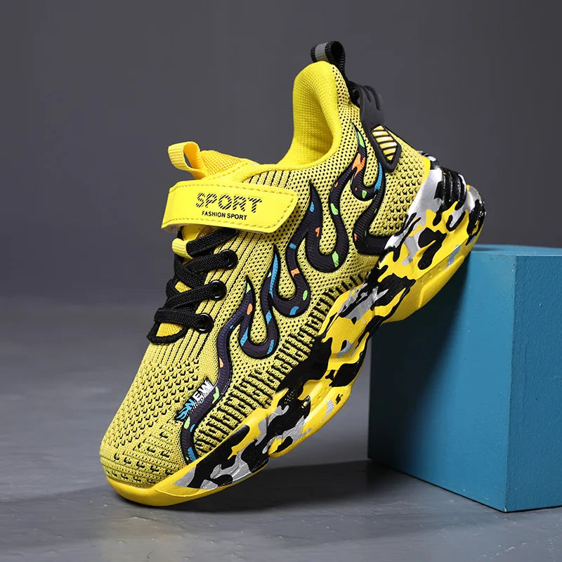 Kids Running Sneakers – Breathable Mesh Casual Shoes for Boys (Ages 7–12)
