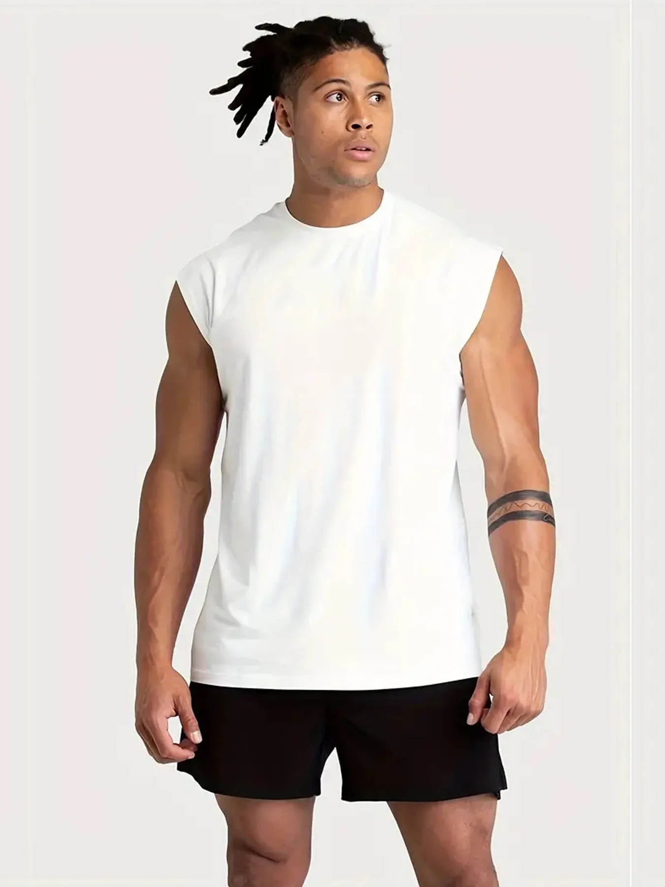 Summer Fitness Vest for Men, Breathable and Loose-Fitting Training Sleeveless T-shirt, Quick-Drying Vest, Fitness Male Clothing