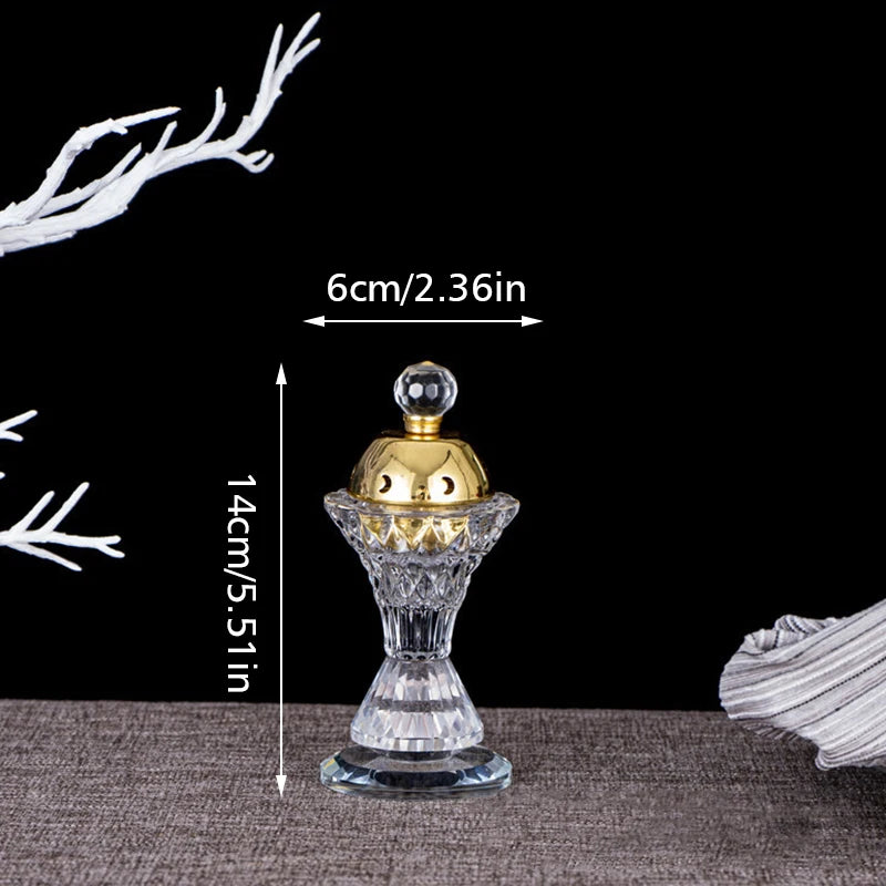 Aromatherapy Diffuser Ornament Artificial Crystal Incense Burner Creative Tea Ceremony Indoor Yoga Meditation Crafts Clear Glass Bakhoor Burner
