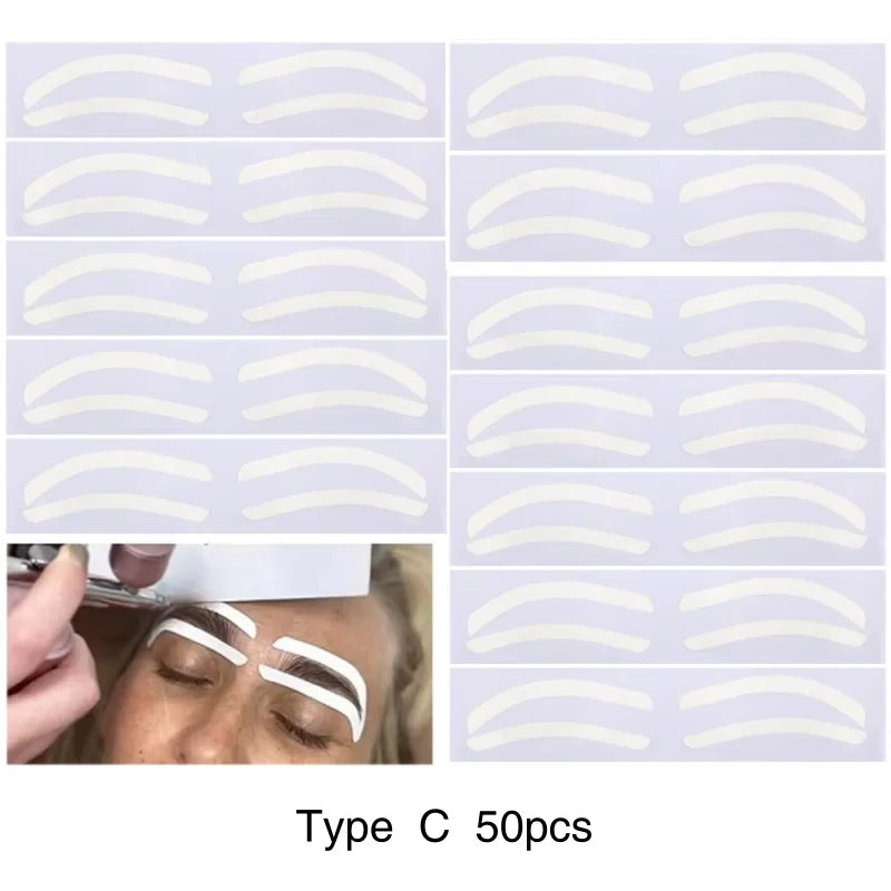 20/50pcs Disposable Eyebrow Design Stencil Airbrush Auxiliary Sticker for Eyebrow Tint Elegant Brows Shaping