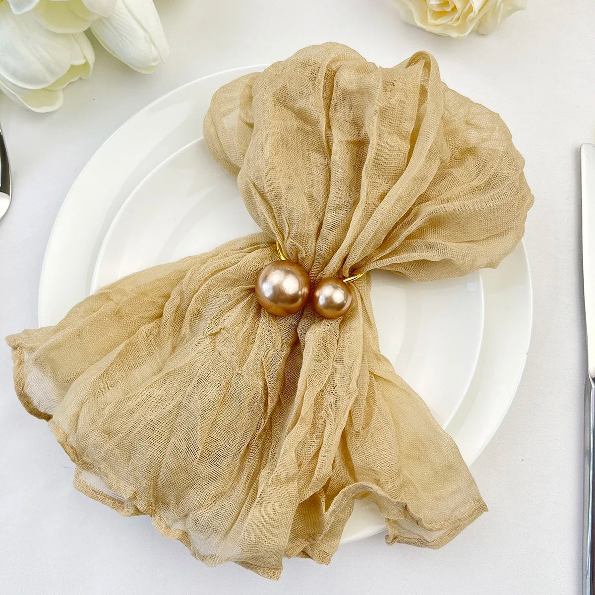 102Pcs Wholesale Cheesecloth Napkin Sage Green Gauze Napkins Party Christmas Wedding Decoration Baby Shower Dinner Retro Napkins