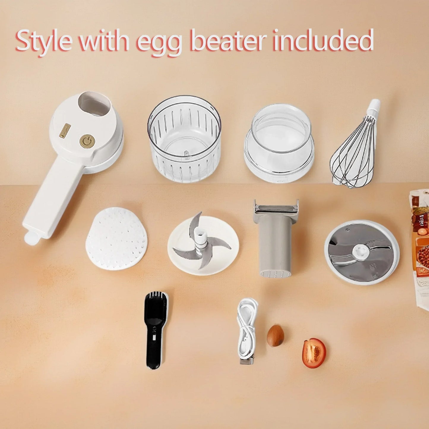 Mini Wireless Food Chopper – Cordless Electric Garlic & Veggie Masher with Multi-Blade Design