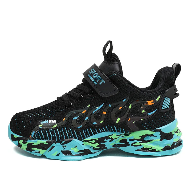 Kids Running Sneakers – Breathable Mesh Casual Shoes for Boys (Ages 7–12)