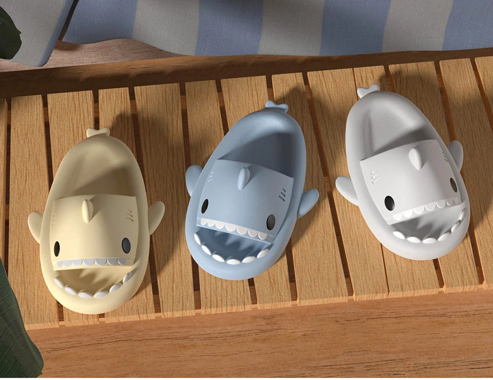 Shark Slippers – Soft Cloud Slides for Women & Men | Indoor/Outdoor EVA Mules | Beach & Bathroom Sandals