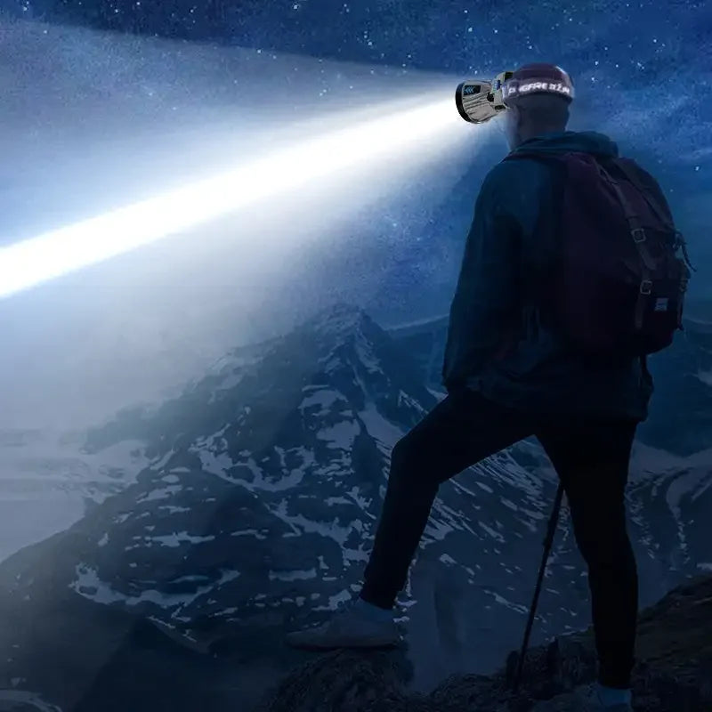 Super Bright LED Rechargeable Headlamp – High-Power Outdoor Flashlight
Perfect for Camping, Fishing, Hiking, and Emergency Use