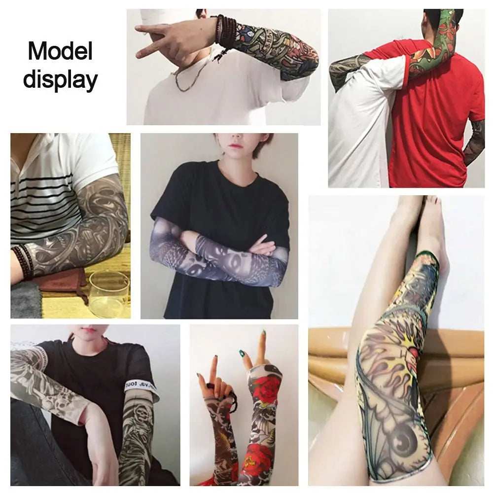 New Flower Tattoo Arm Sleeves – Seamless UV Protection Arm Warmers for Men & Women, Outdoor Riding Sunscreen